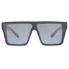 LOOSE CANNON Polarised Shield Square Sunglasses with Matt Black Frame and Smoke Lens front view