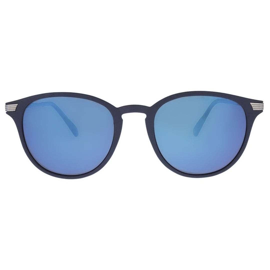 LOVE CHILD Polarised Blue Mirrored Round Sunglasses front view