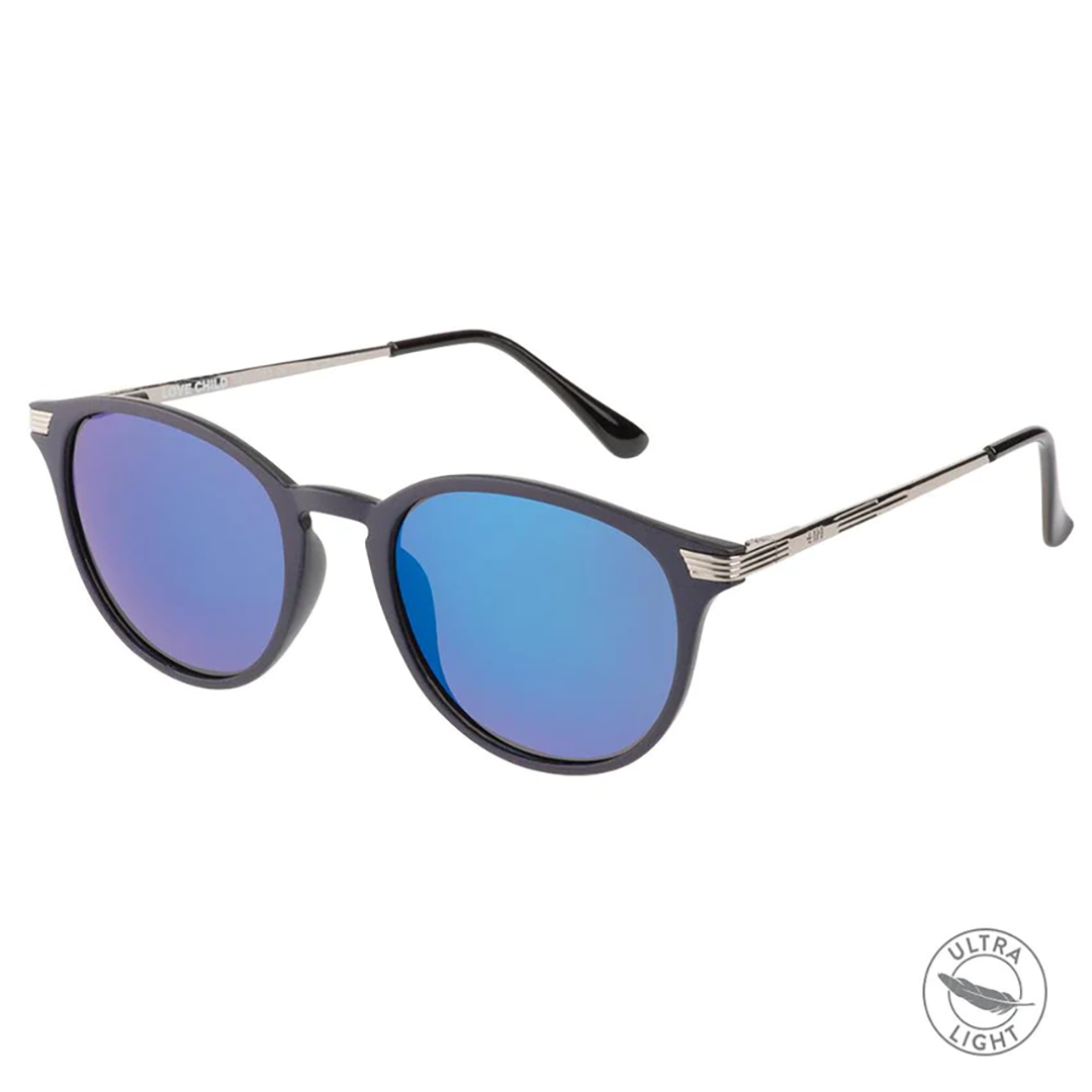 LOVE CHILD Polarised Blue Mirrored Round Sunglasses made of ultra light metal