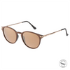 LOVE CHILD Polarised Round Sunglasses with Brown Frame and Gold Lens front side view