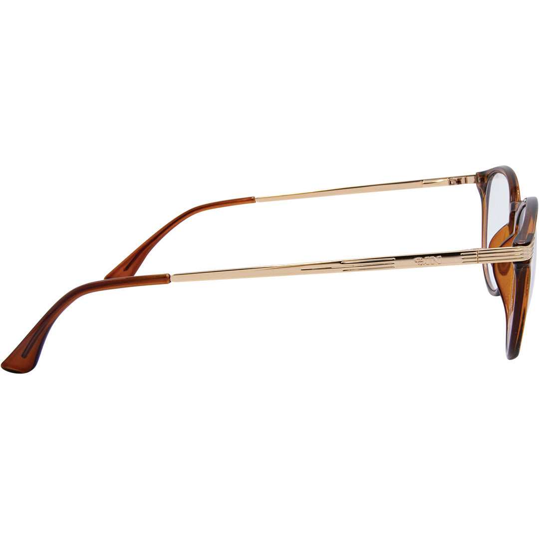 Love Child Round Blue Light Glasses with Brown Frame right view