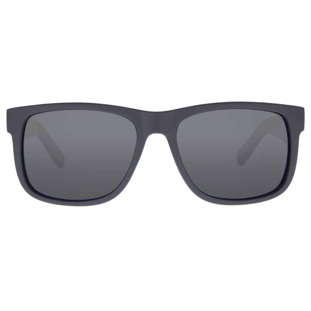Riot Polarised Matt Black Rectangle Sunglasses front view