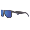 Riot Polarised Rectangle Sunglasses with Matt Black Frame and Blue Lens front left view