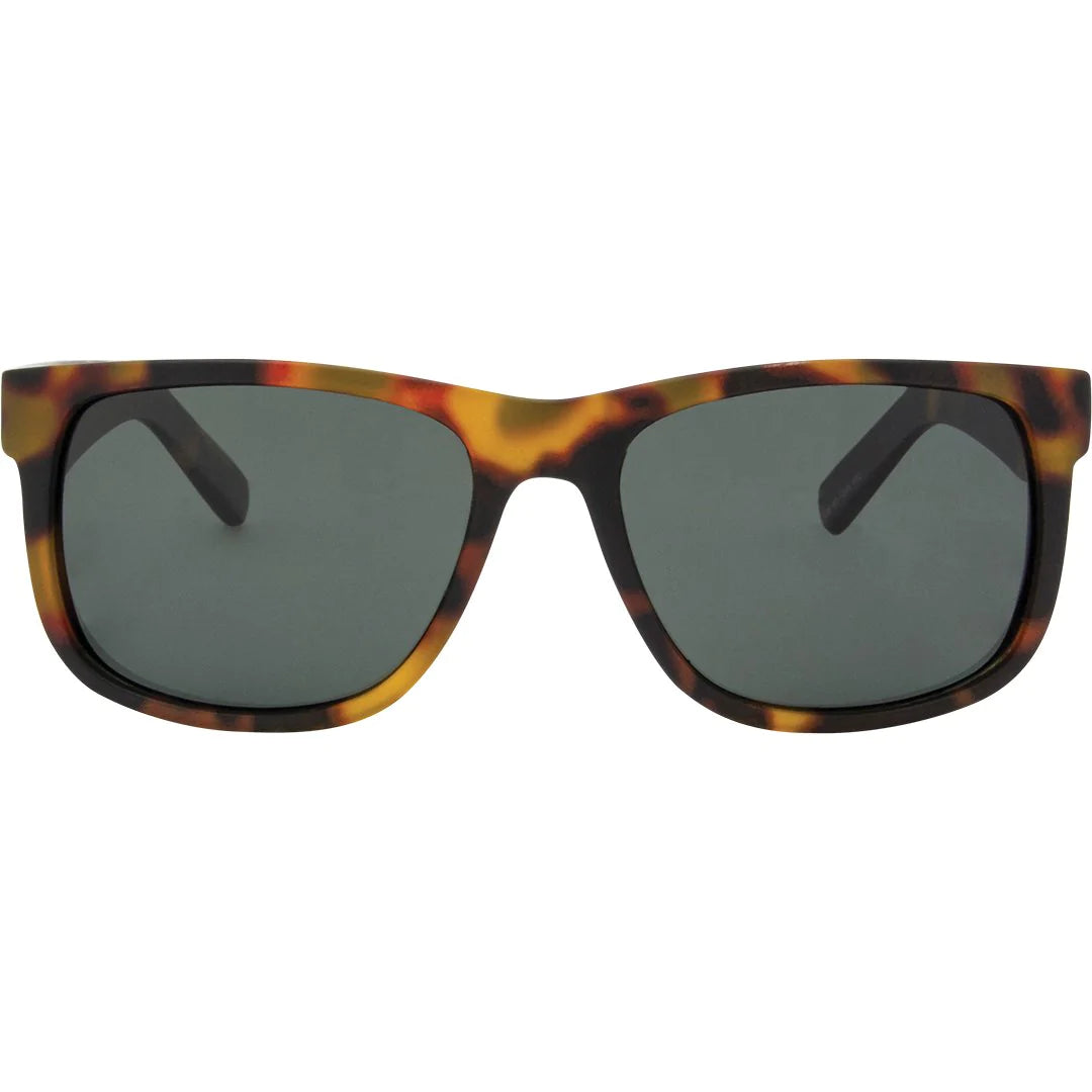 Riot Polarised Rectangle Sunglasses with Tortoise Shell Frame front view