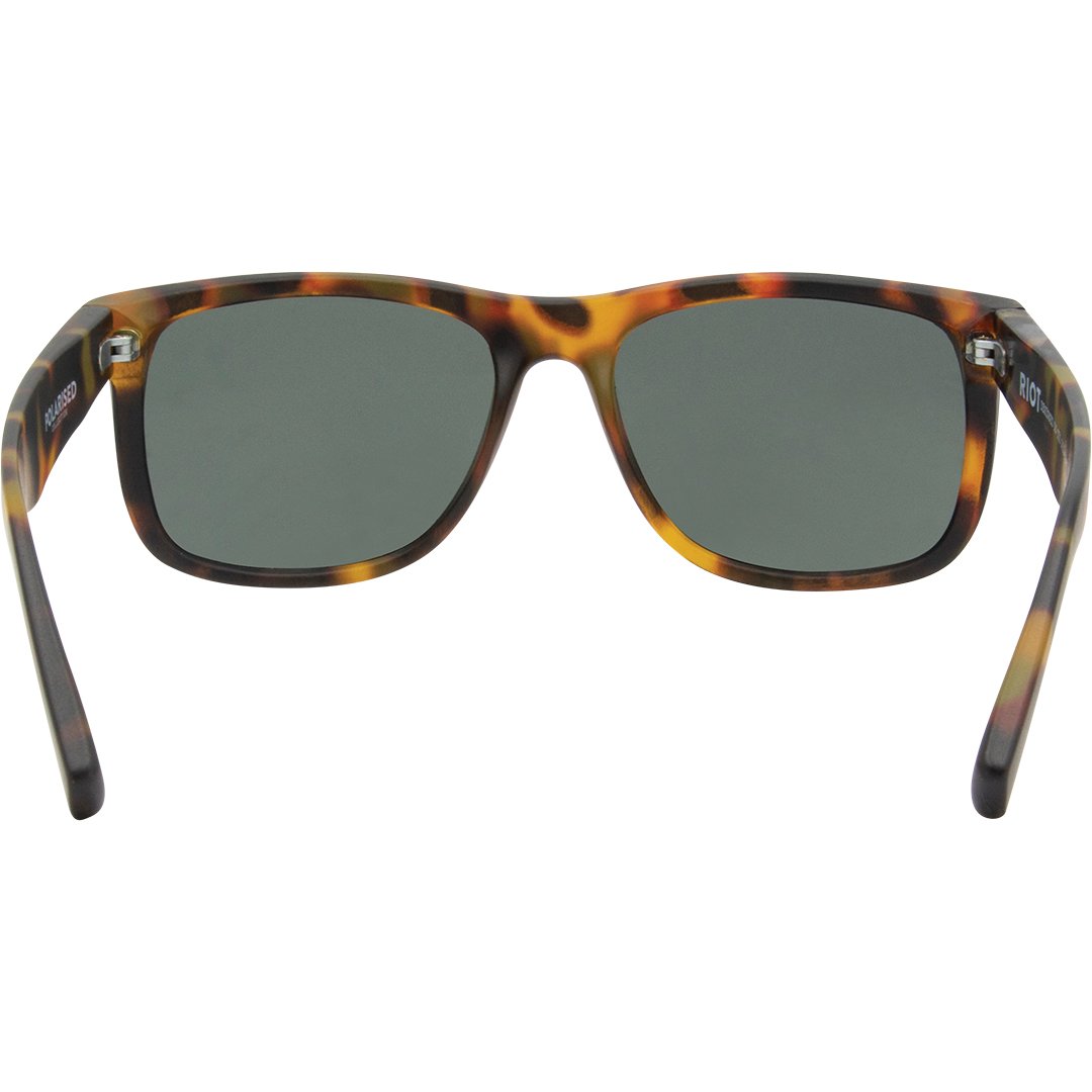 Riot Polarised Rectangle Sunglasses with Tortoise Shell Frame inside view