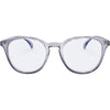Risky Business Clear Frame Grey Round Blue Light Glasses front view