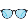 Risky Business Polarised Black Round Sunglasses with Blue Lens front frame