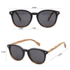 Risky Business Polarised Round Sunglasses with Brown Wooden Frame measurements