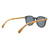 Risky Business Polarised Round Sunglasses with Tortoise Shell Wooden Frame back right view