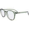 Risky Business Round Blue Light Glasses with Green Clear Frame front left view
