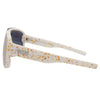 Rogue Polarised Shield Wrap Around Sunglasses with White Frame and Gold Mirrored Lens left view