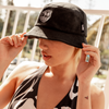 SIN Sun Chasers Black Bucket Hat side view on a female model