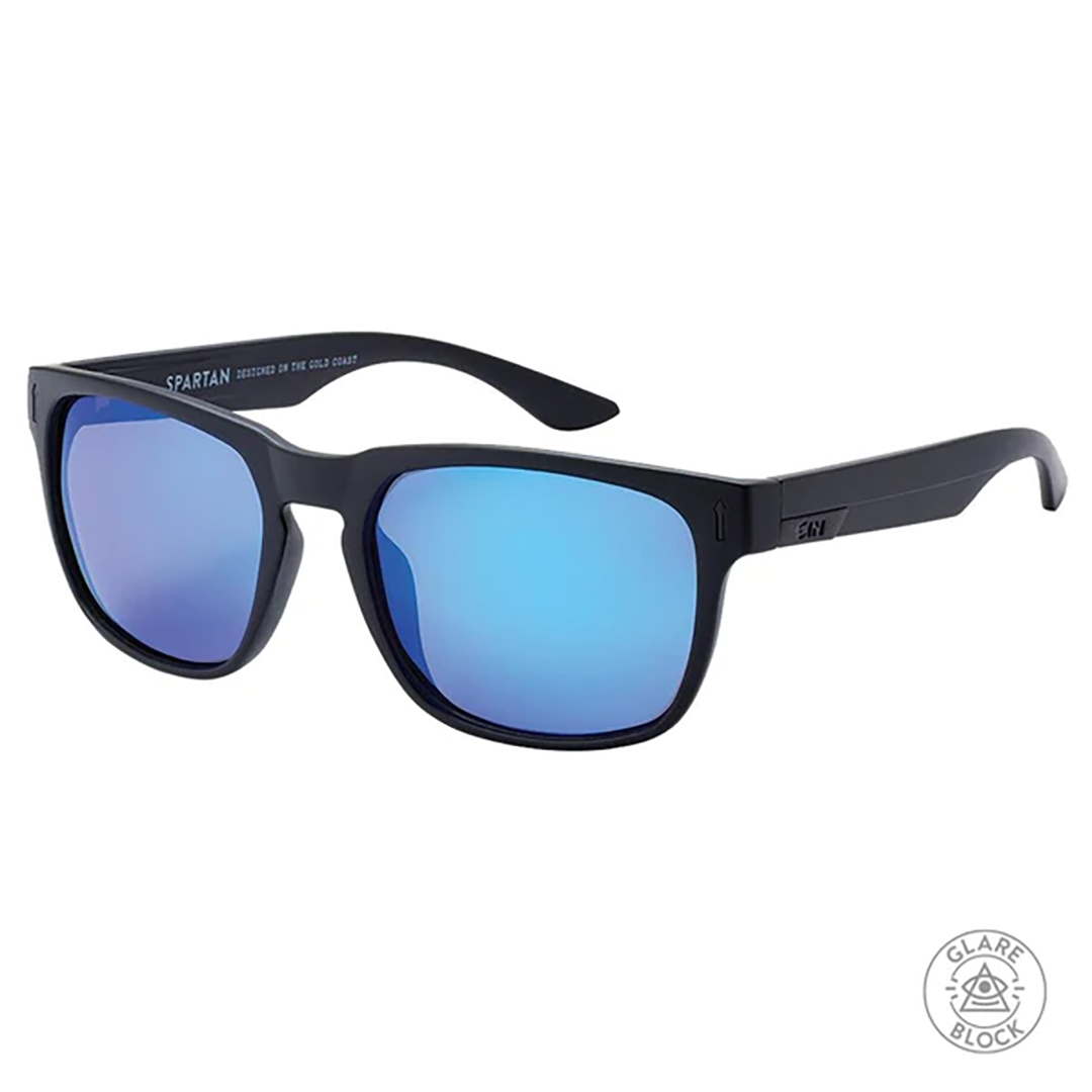 Spartan Polarised Blue Rectangle Mirrored Sunglasses with Glare block