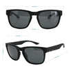 Spartan Polarised Rectangle Mirrored Sunglasses with Black Frame and Blue Lens measurements