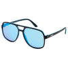 THE BOSS Polarised Black Aviator Sunglasses made of blue mirrored lens