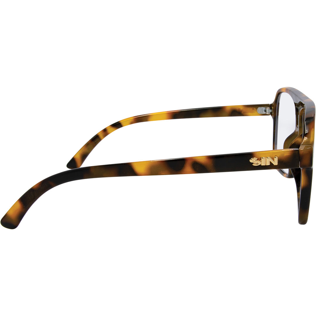 THE DUKE Aviator Blue Light Glasses with Tortoise Shell Frame right view