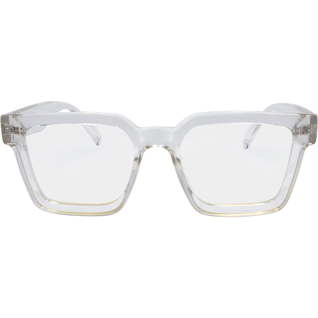 Topshelf Clear Frame Square Blue Light Glasses front view