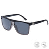 UNDERTOW Polarised Square Sunglasses with Black and Grey Frame front left view