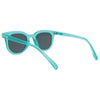 Vegas Polarised Round Sunglasses with Neon Blue Frame back left view
