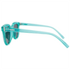 Vegas Polarised Round Sunglasses with Neon Blue Frame left view