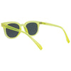 Vegas Polarised Round Sunglasses with Neon Yellow Frame back left view