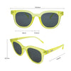 Vegas Polarised Round Sunglasses with Neon Yellow Frame measurements