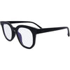 Vegas Round Blue Light Glasses with Black Frame front left view