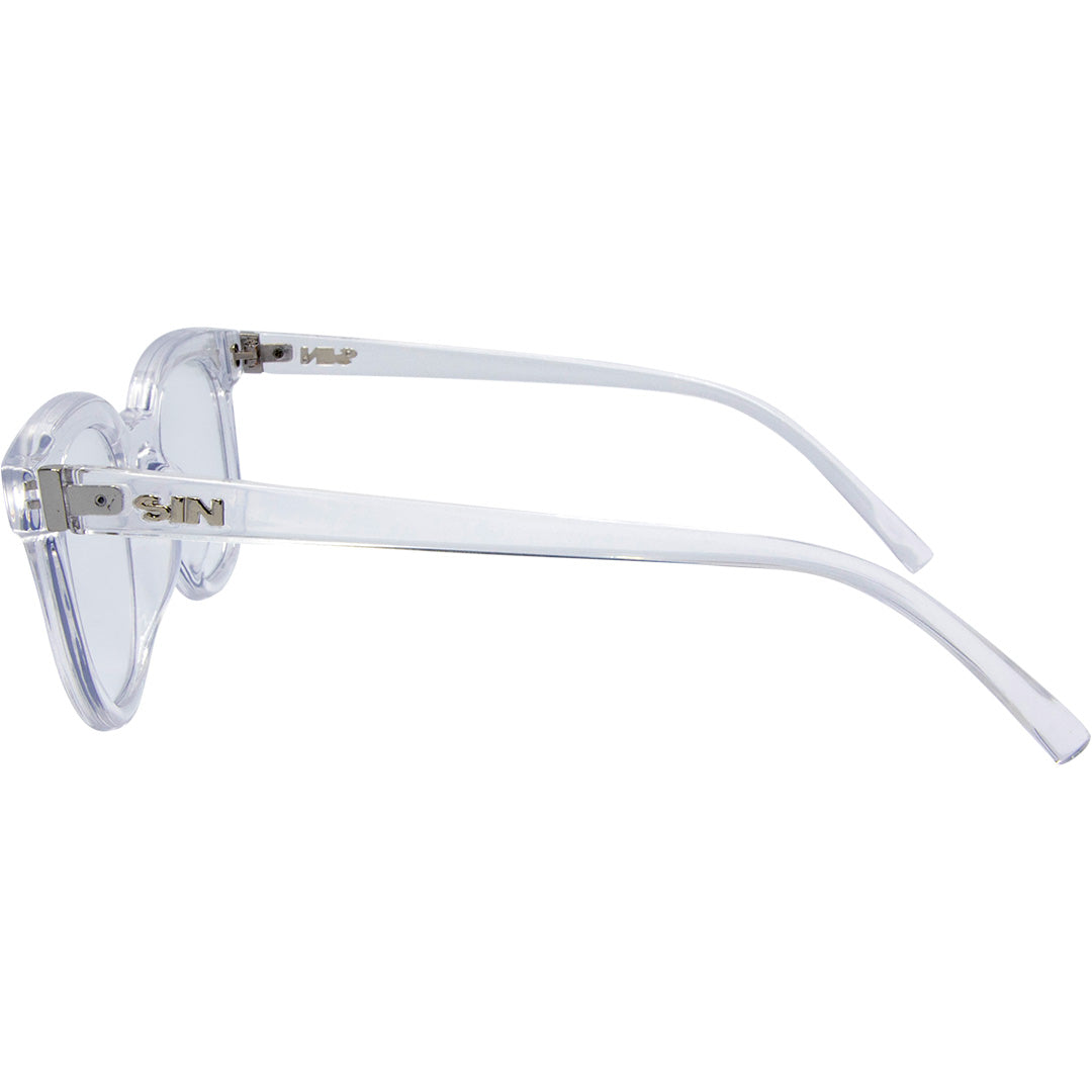 Vegas Round Blue Light Glasses with Clear Frame left view
