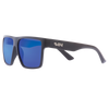 Vespa II Polarised Square Sunglasses with Black Frame and Blue Mirrored Lens front left view