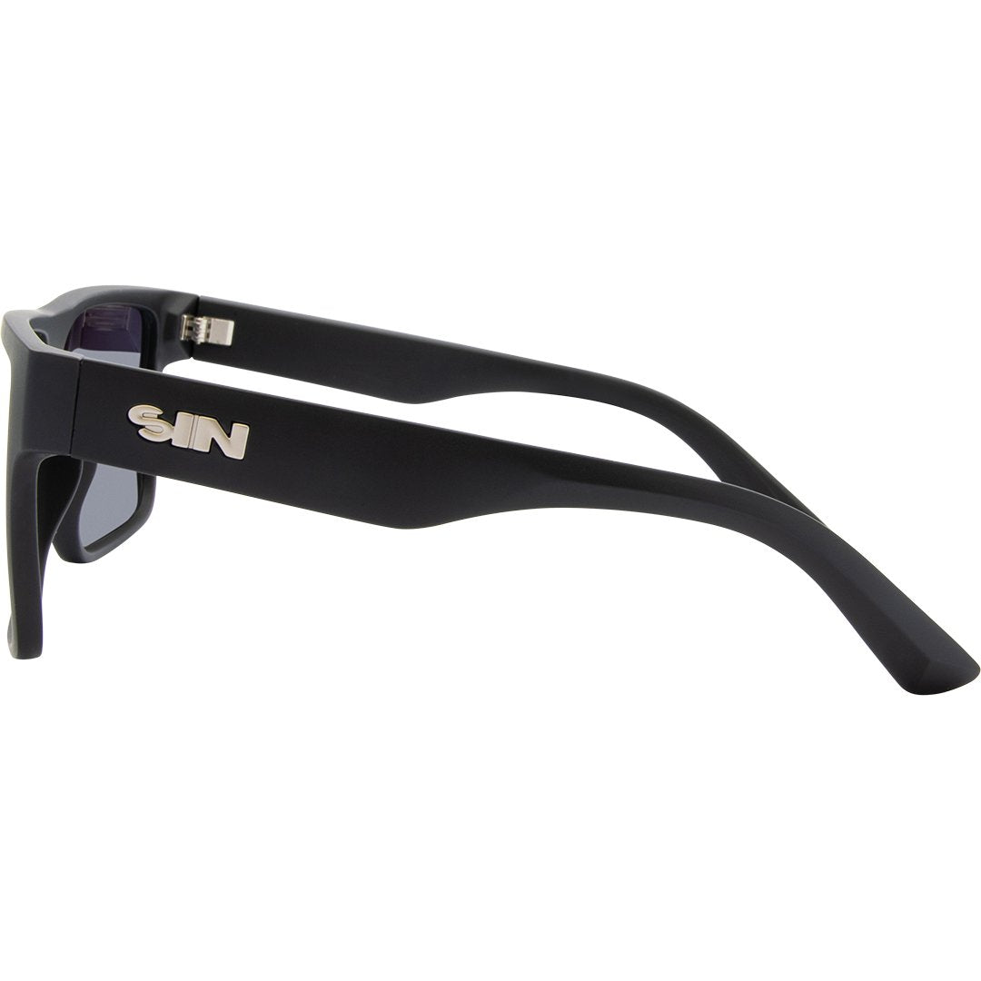 Vespa II Polarised Square Sunglasses with Black Frame and Gold Lens left view