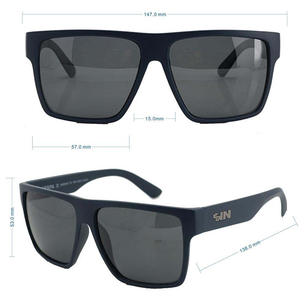 Vespa II Polarised Square Sunglasses with Navy Blue Frame measurements