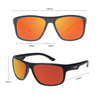 WAYWARD Polarised Mirrored Wrap Around Sunglasses with Blue Lens measurements