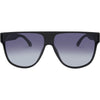 CANNON BALL Polarised Black Shield Flat Top Sunglasses front view