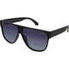CANNON BALL Polarised Black Shield Flat Top Sunglasses made of recycled plastic