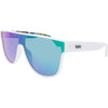CANNON BALL Polarised Shield Sunglasses with White Frame front left view