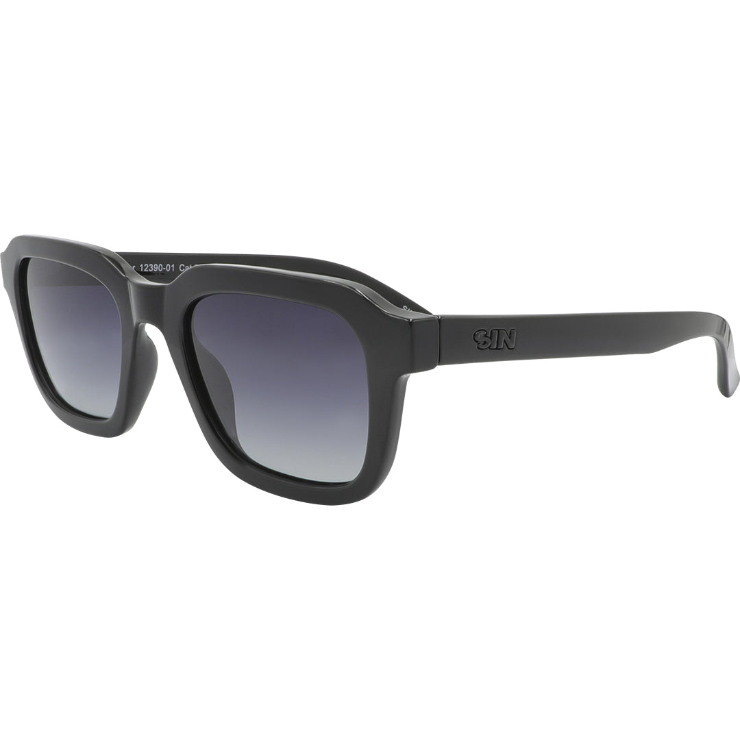 Chiller Polarised Black Square Sunglasses front left view