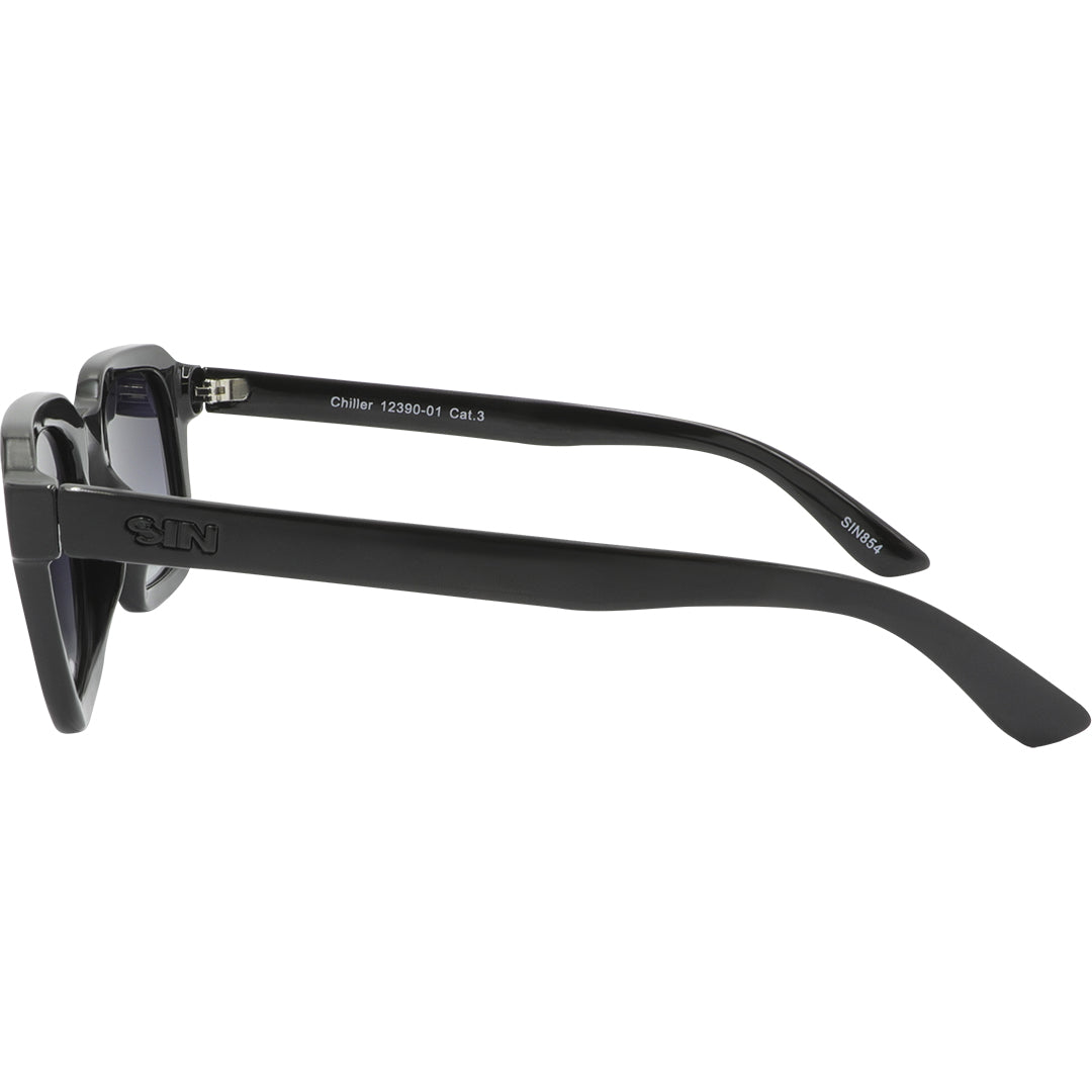 Chiller Polarised Black Square Sunglasses left view