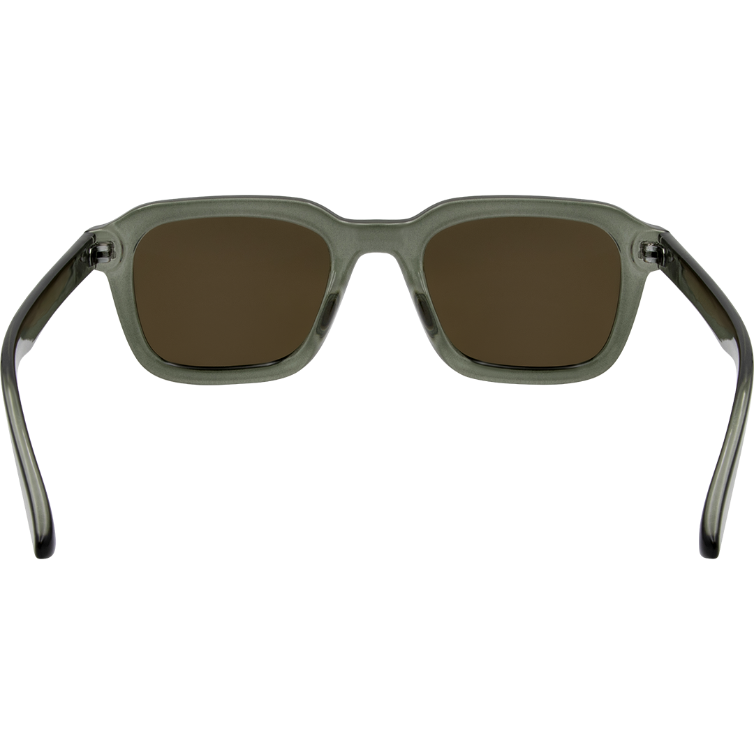 Chiller Polarised Green Square Sunglasses with Brown Lens inside view