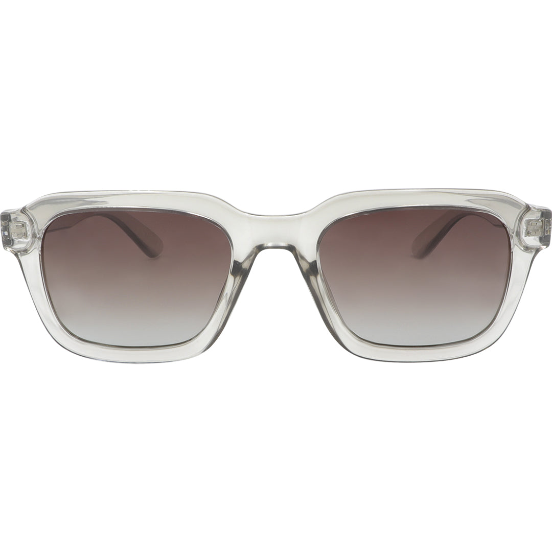 Chiller Polarised Grey Square Sunglasses with Brown Lens front view