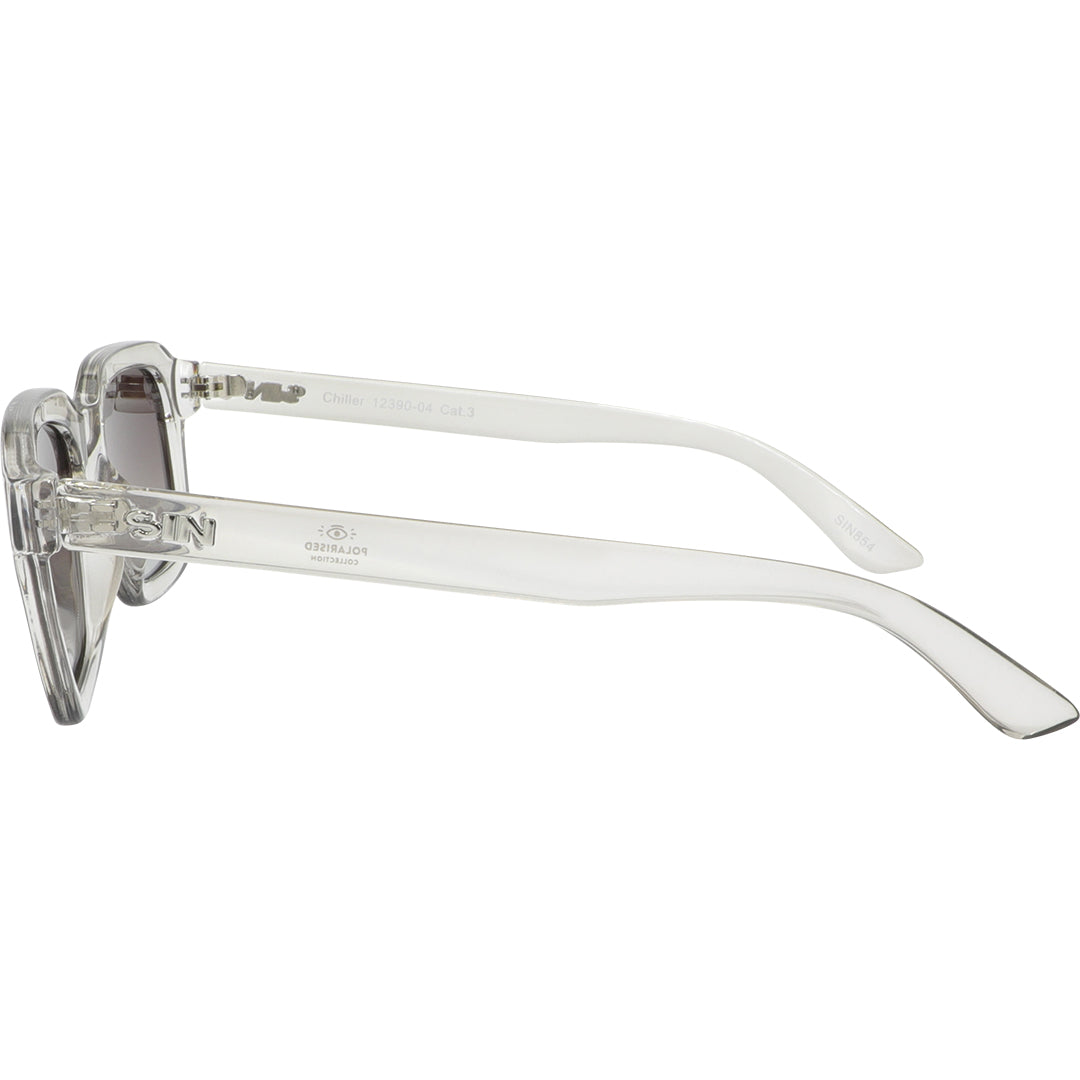 Chiller Polarised Grey Square Sunglasses with Brown Lens left view