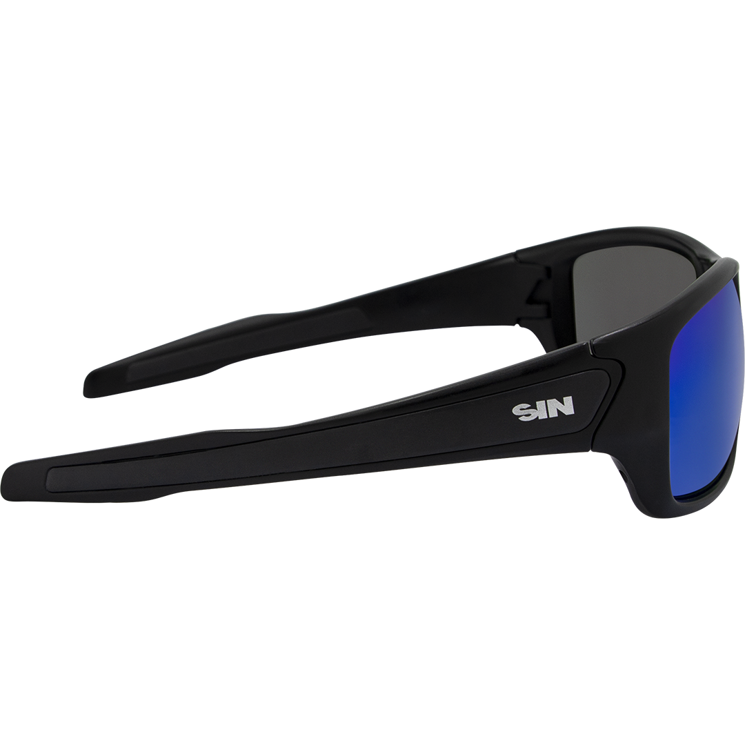 Formation Polarised Wrap Around Sunglasses with Black Frame and Green Lens right view