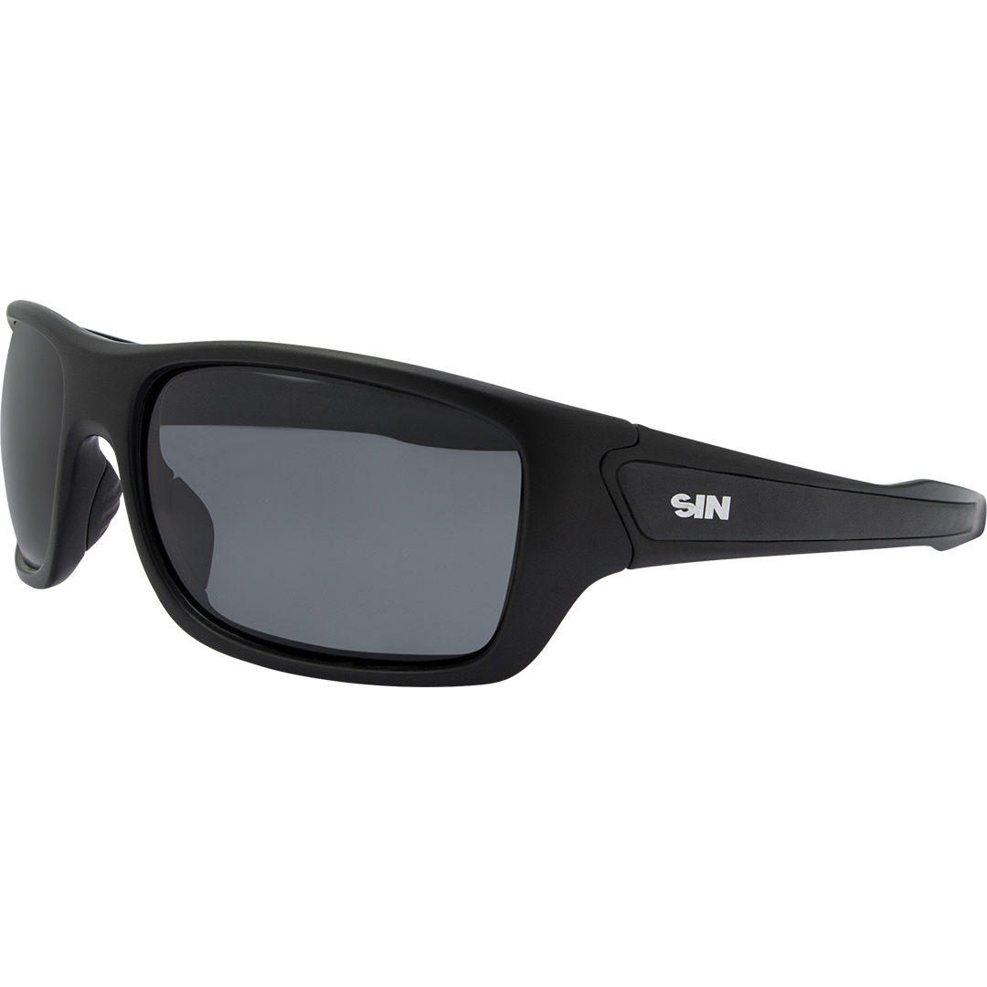 Formation Polarised Wrap Around Sunglasses with Black Frame front left view