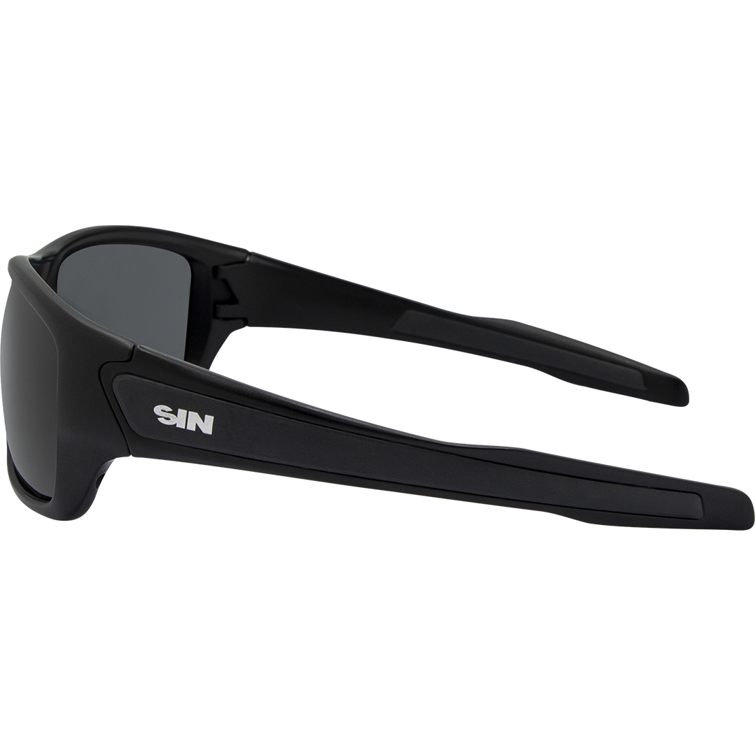 Formation Polarised Wrap Around Sunglasses with Black Frame left view