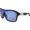 JACKPOT Polarised Shield Sunglasses with Black Frame and Blue Lens front left view