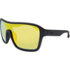 JACKPOT Polarised Shield Sunglasses with Black Frame and Orange Lens front left view