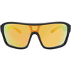 JACKPOT Polarised Shield Sunglasses with Black Frame and Orange Lens front view