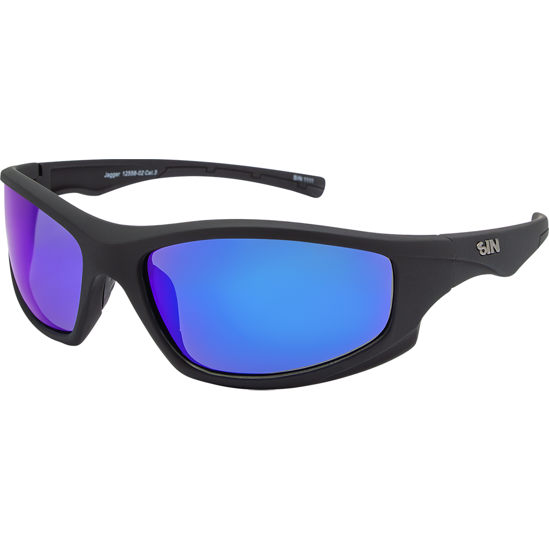 Jagger Polarised Blue Wrap Around Sunglasses made of TR90
