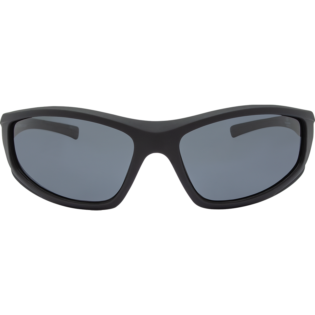 Jagger Polarised Wrap Around Sunglasses with Black Frame front view