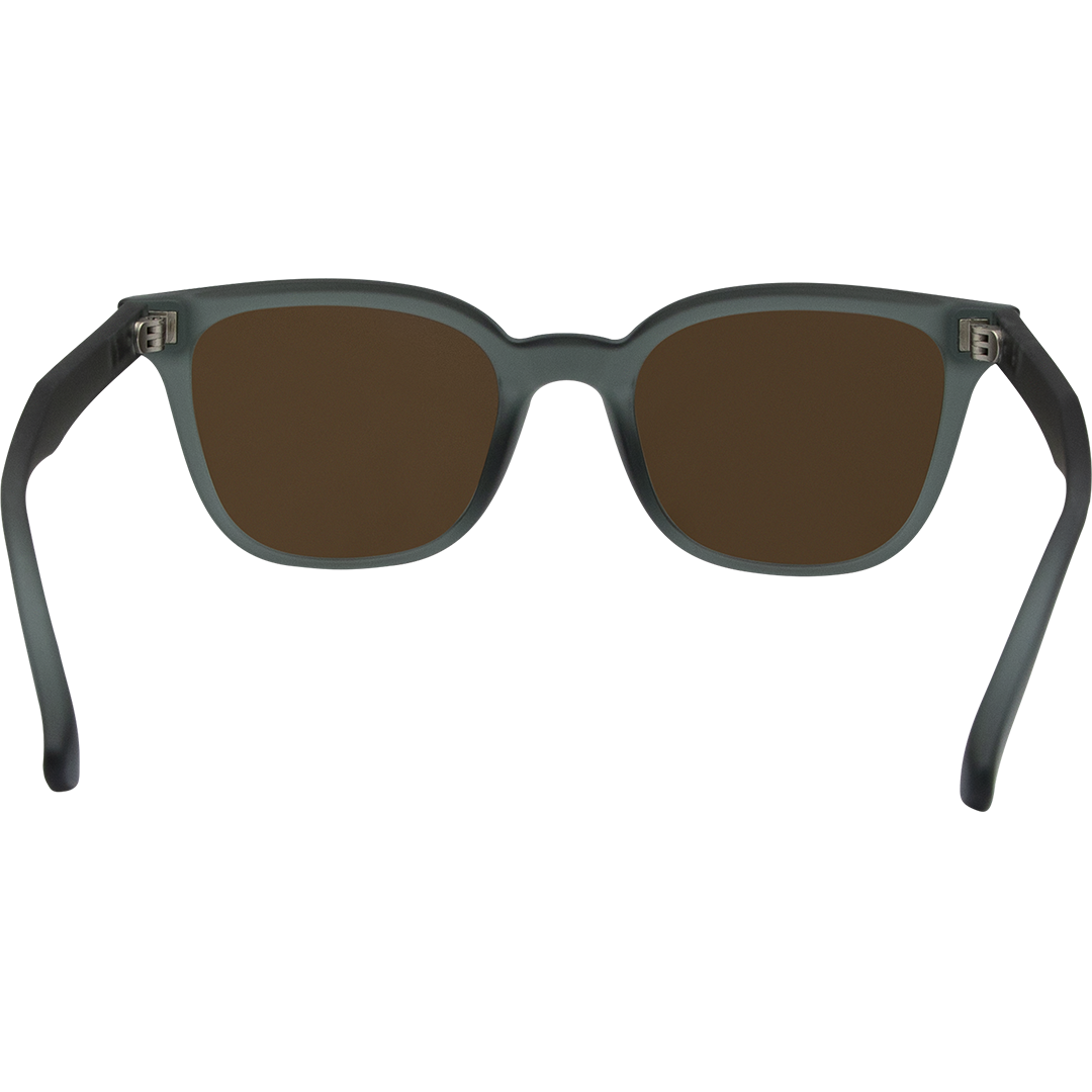 Jett Polarised Green Frame Square Sunglasses with Brown Lens inside view