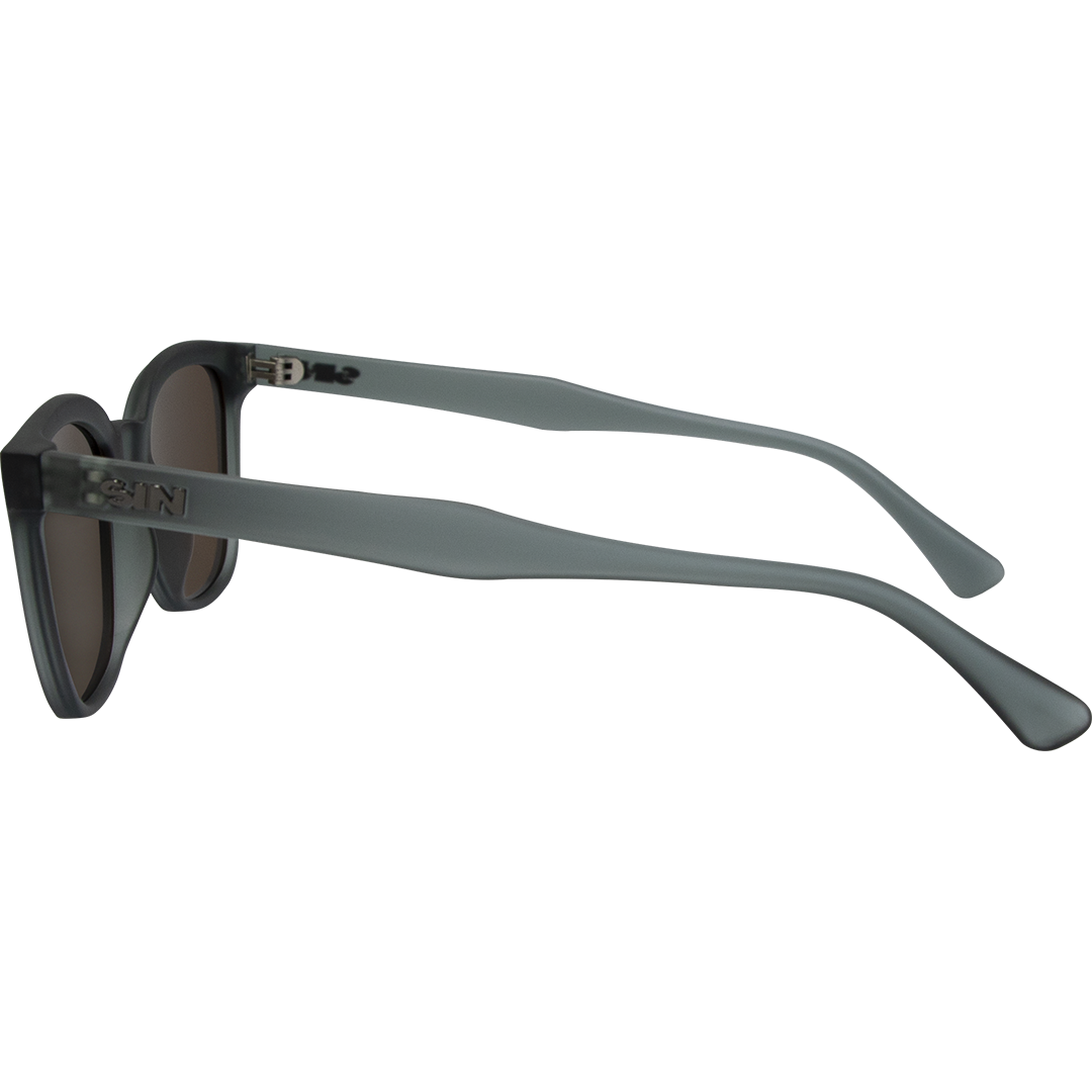 Jett Polarised Green Frame Square Sunglasses with Brown Lens left view
